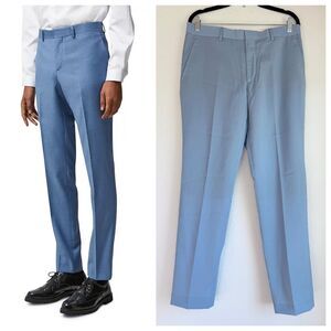 NEW The Kooples Men's Slim Leg Flat Front Trousers in Light Blue Size 48 (US 32)